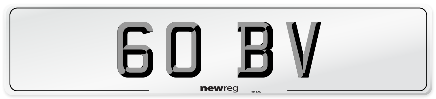 60 BV Number Plate from New Reg